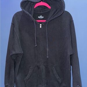 Hollister Black Hoodie with Pink Lining